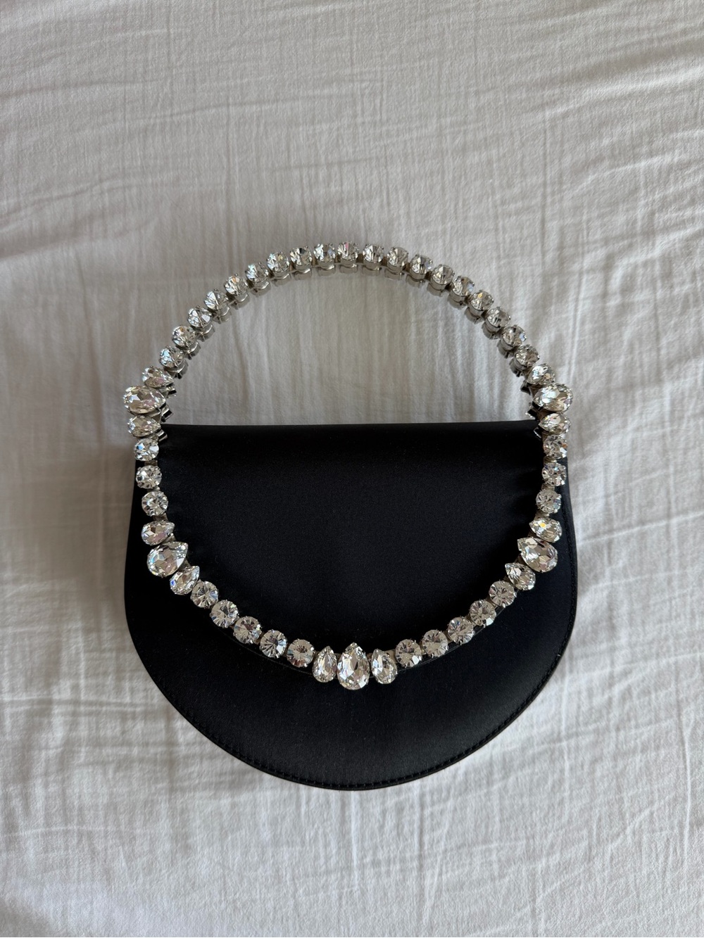 Crystal-Embellished Statement Necklace in Clear/Silver